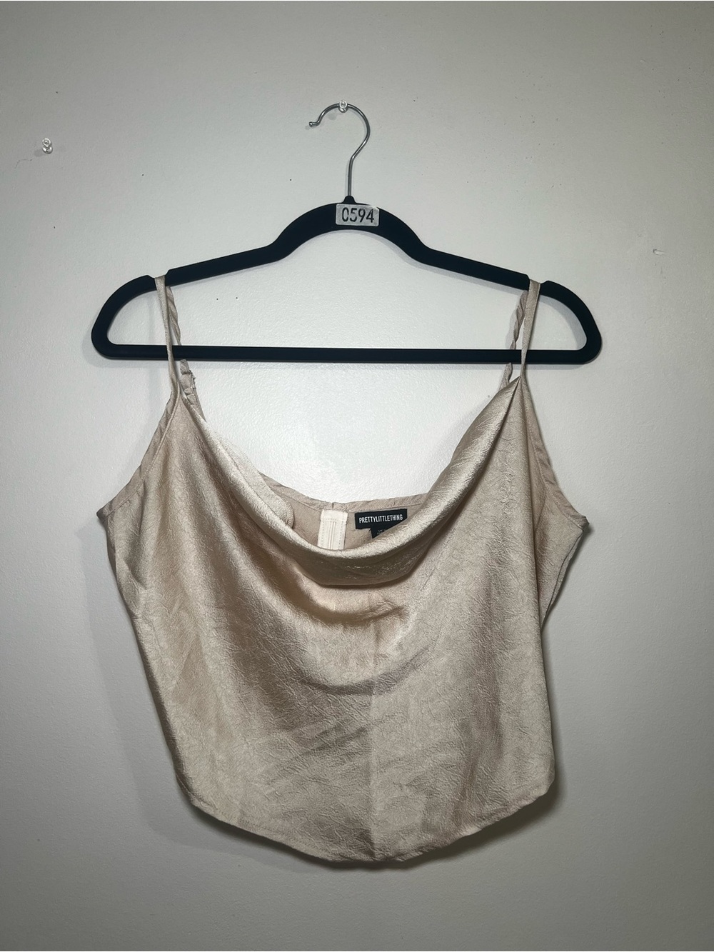 PrettyLittleThing Champagne Satin Cowl Camisole